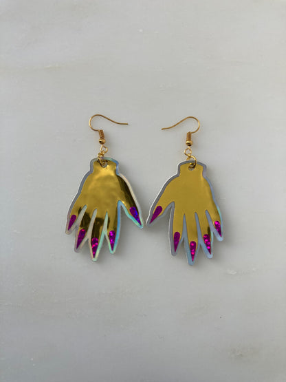 Sparkly Hand Earrings - Gold image 6