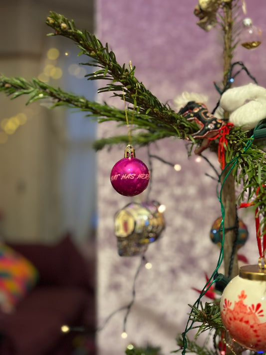Mini Pink Chrome Nat Bauble image 0