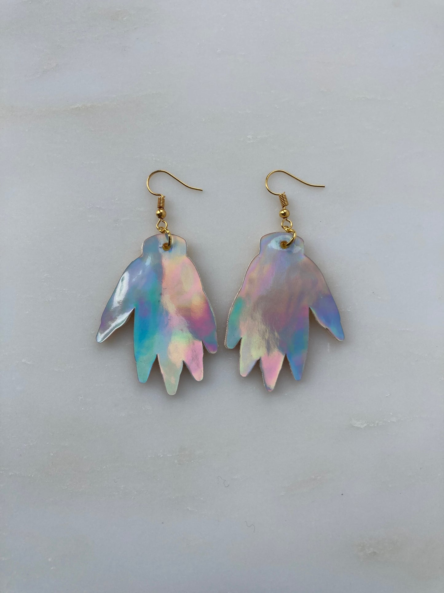 Sparkly Hand Earrings - Fluro Yellow image 3