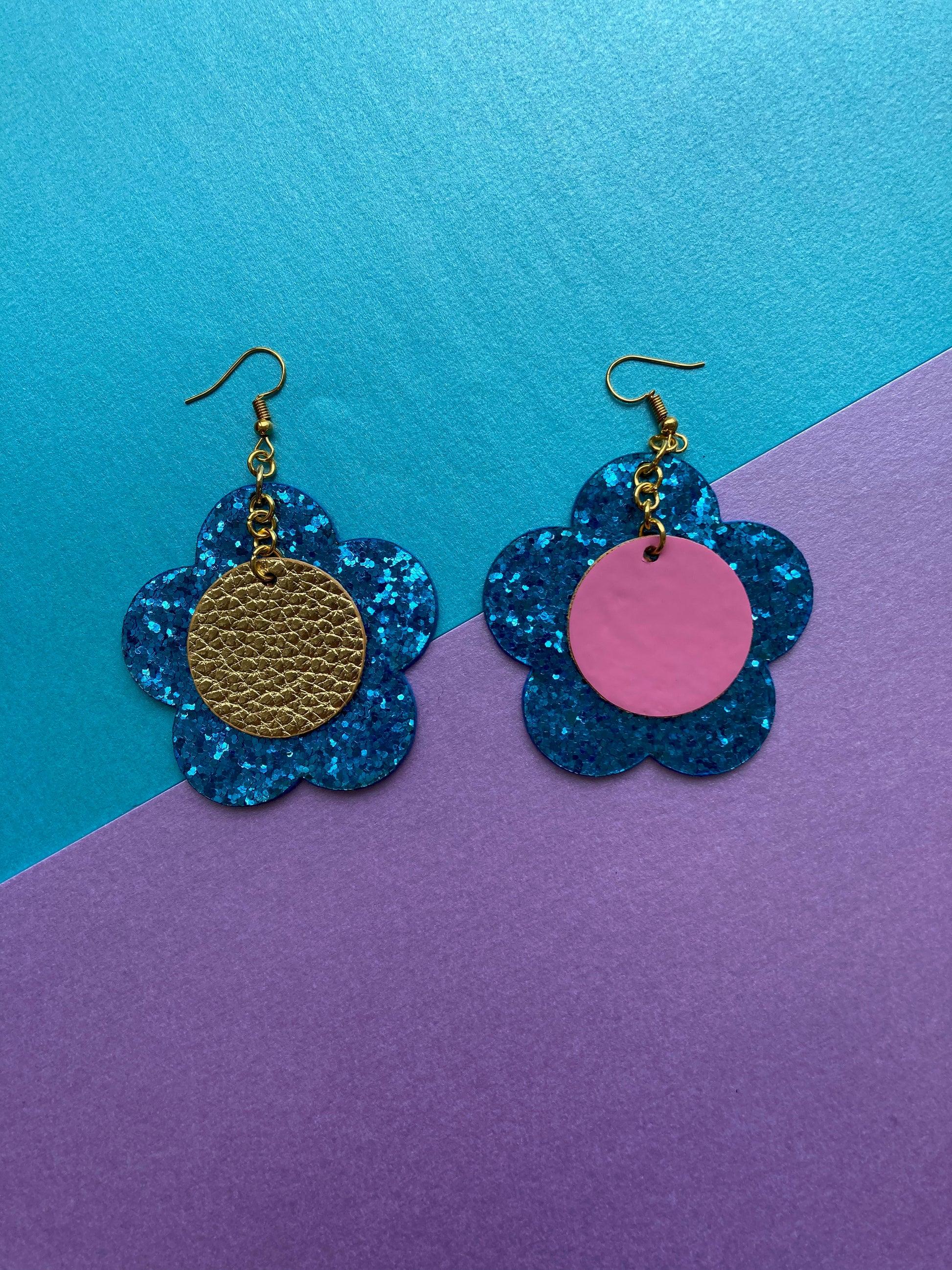 Disco Flower Turquoise Medium Earrings image 5
