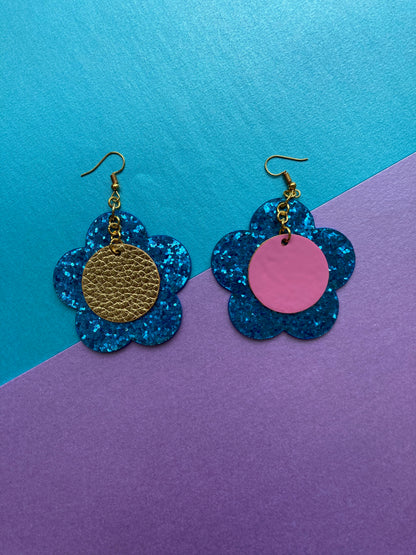 Disco Flower Turquoise Medium Earrings image 5