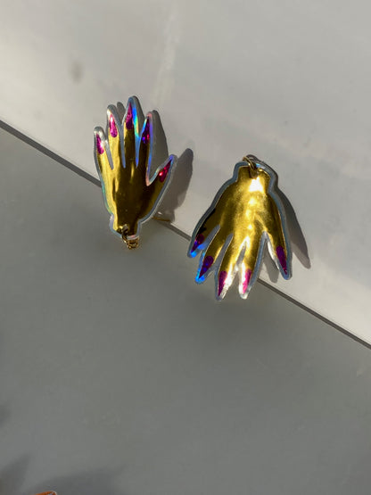 Sparkly Hand Earrings - Gold image 4
