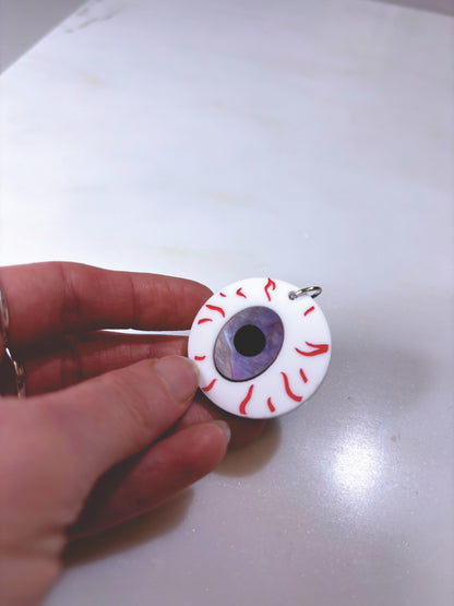 *Sample* Medium Eyeball Earrings - Swirly Lilac Marble image 1