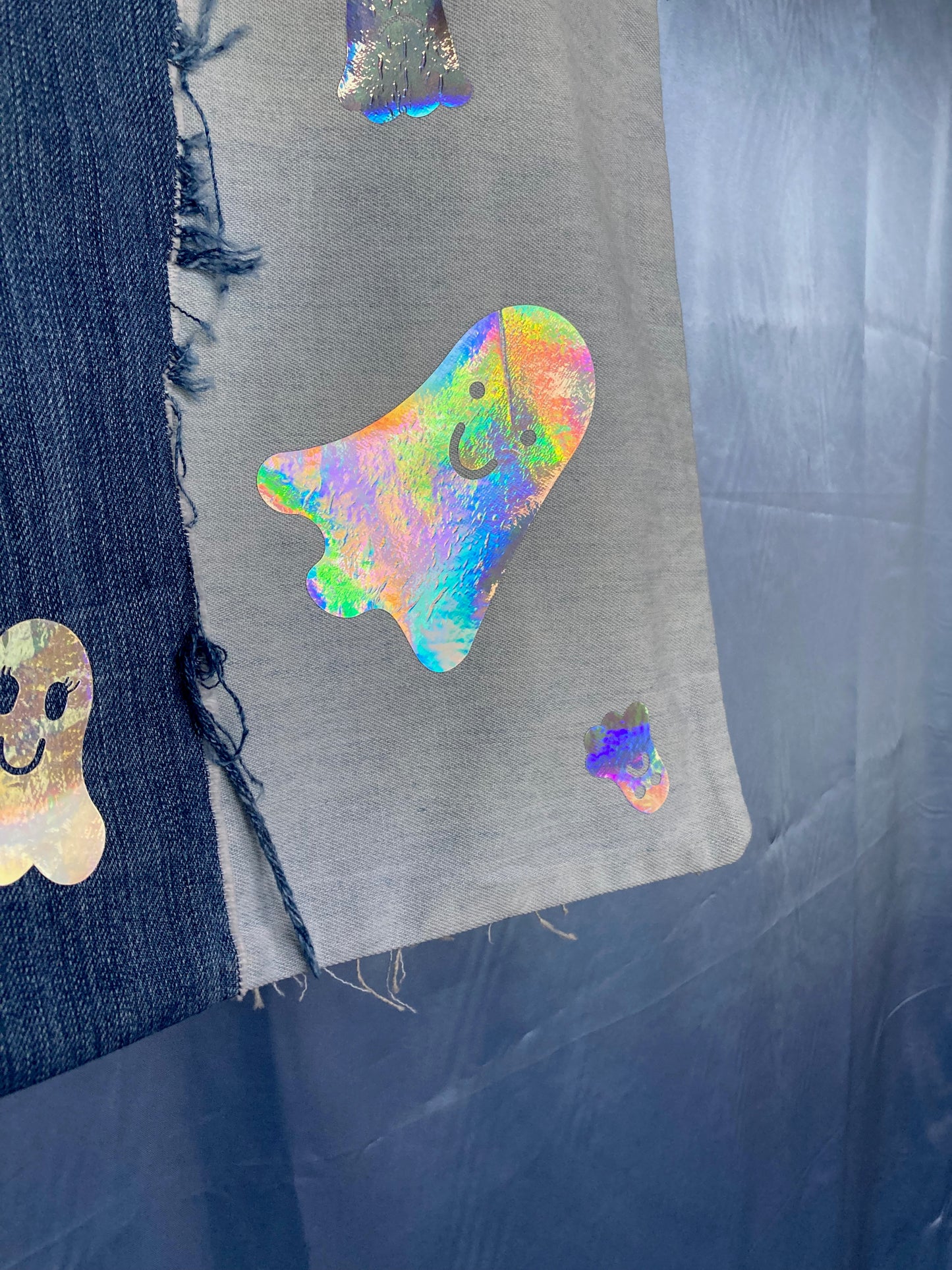 Denim Patchwork Ghost Tote Bag image 3