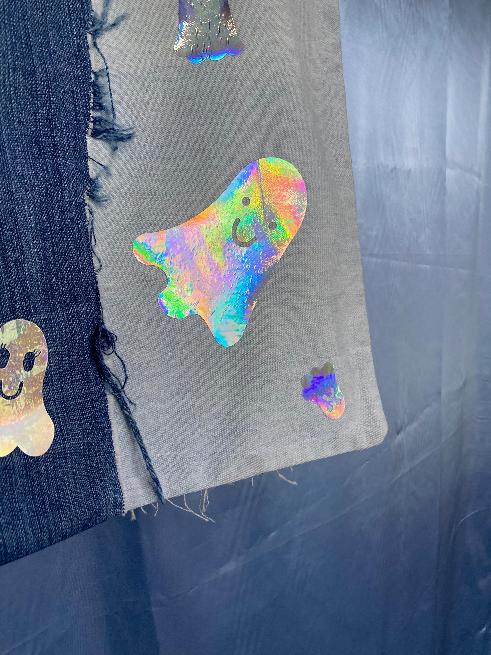 Denim Patchwork Ghost Tote Bag image 3