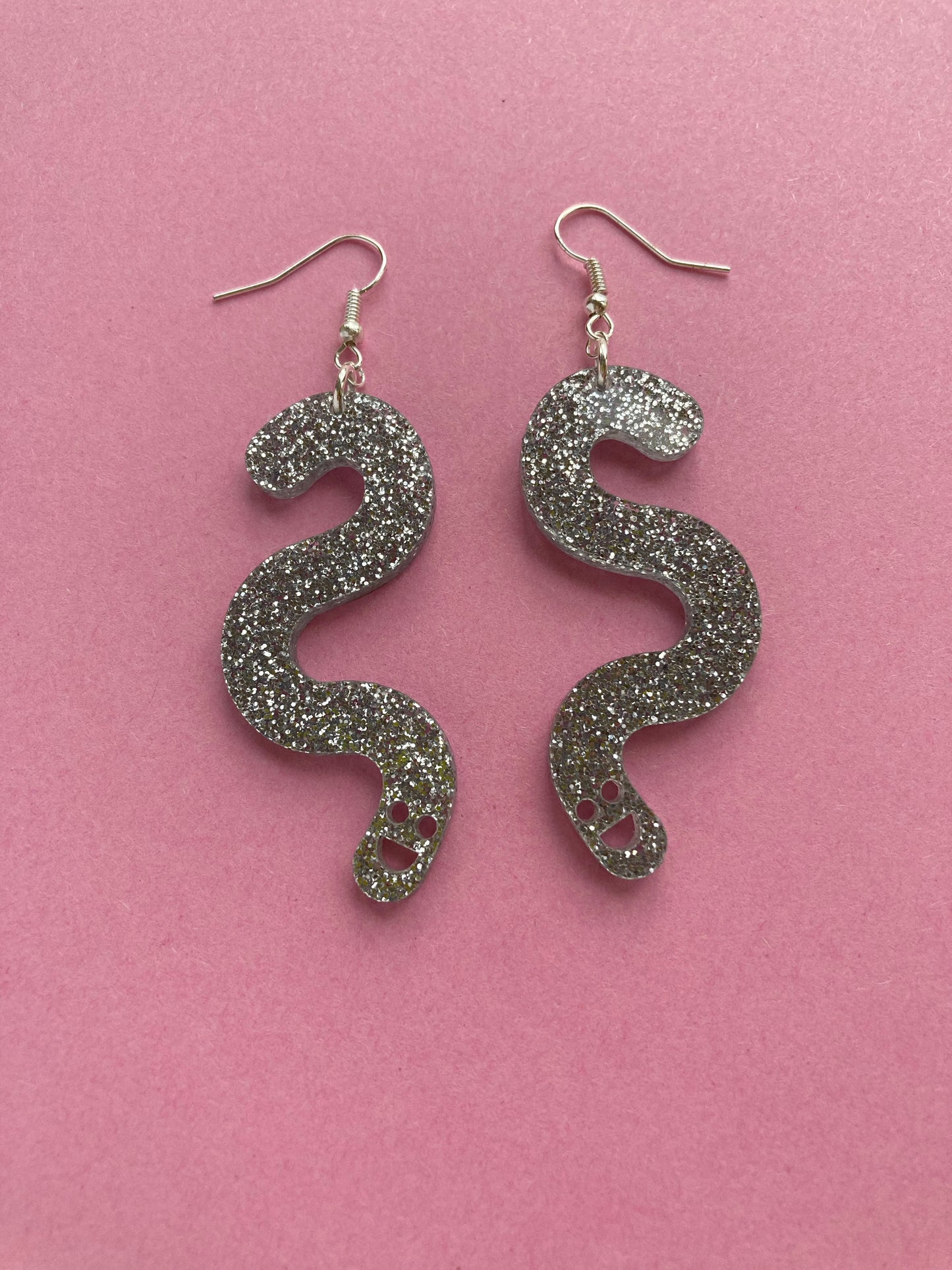 Glitter Worm Simple Dangles - Silver image 5