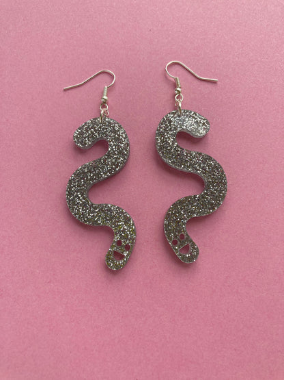 Glitter Worm Simple Dangles - Silver image 5