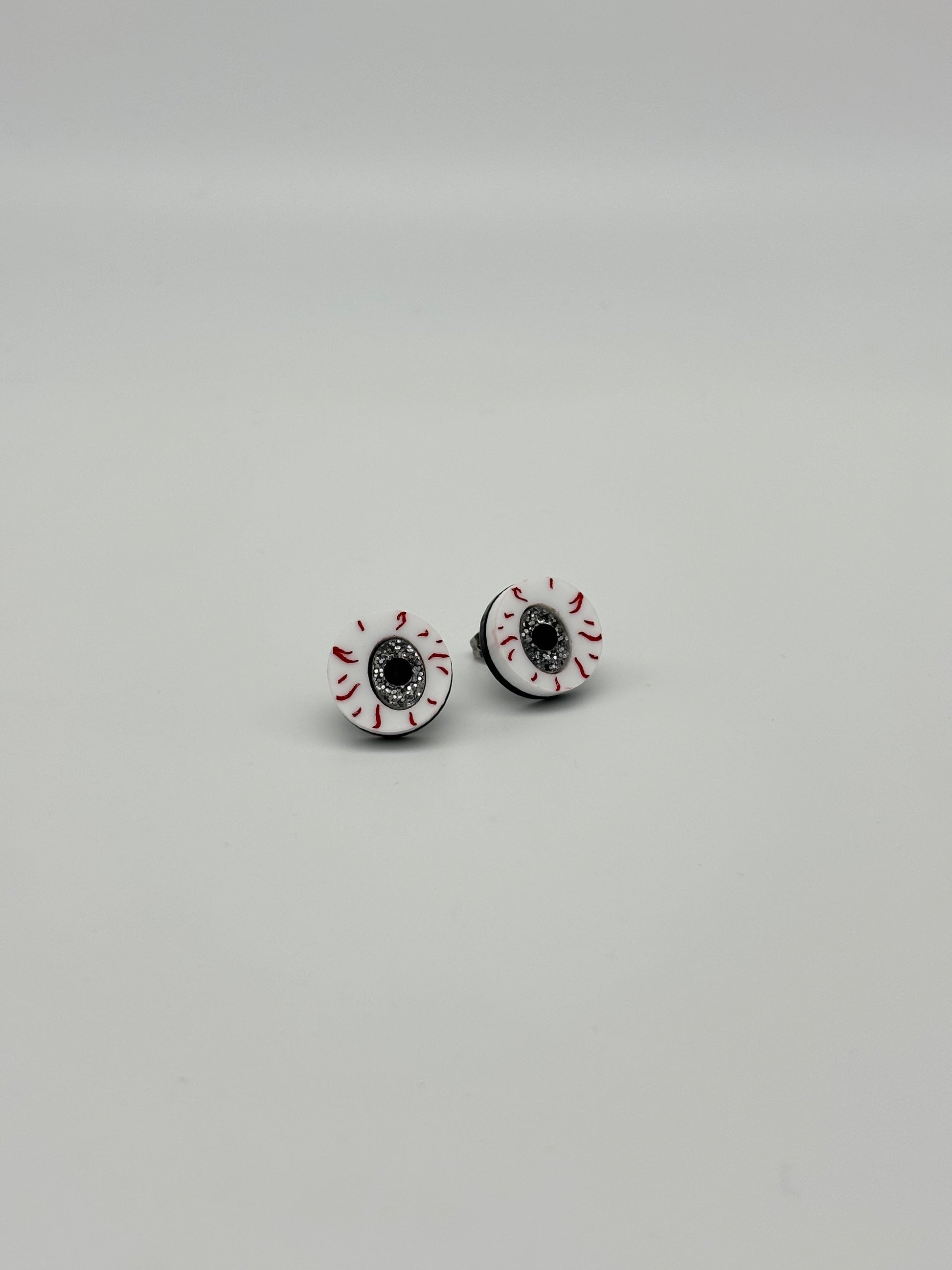 Eyeball Studs - Silver Glitter image 3