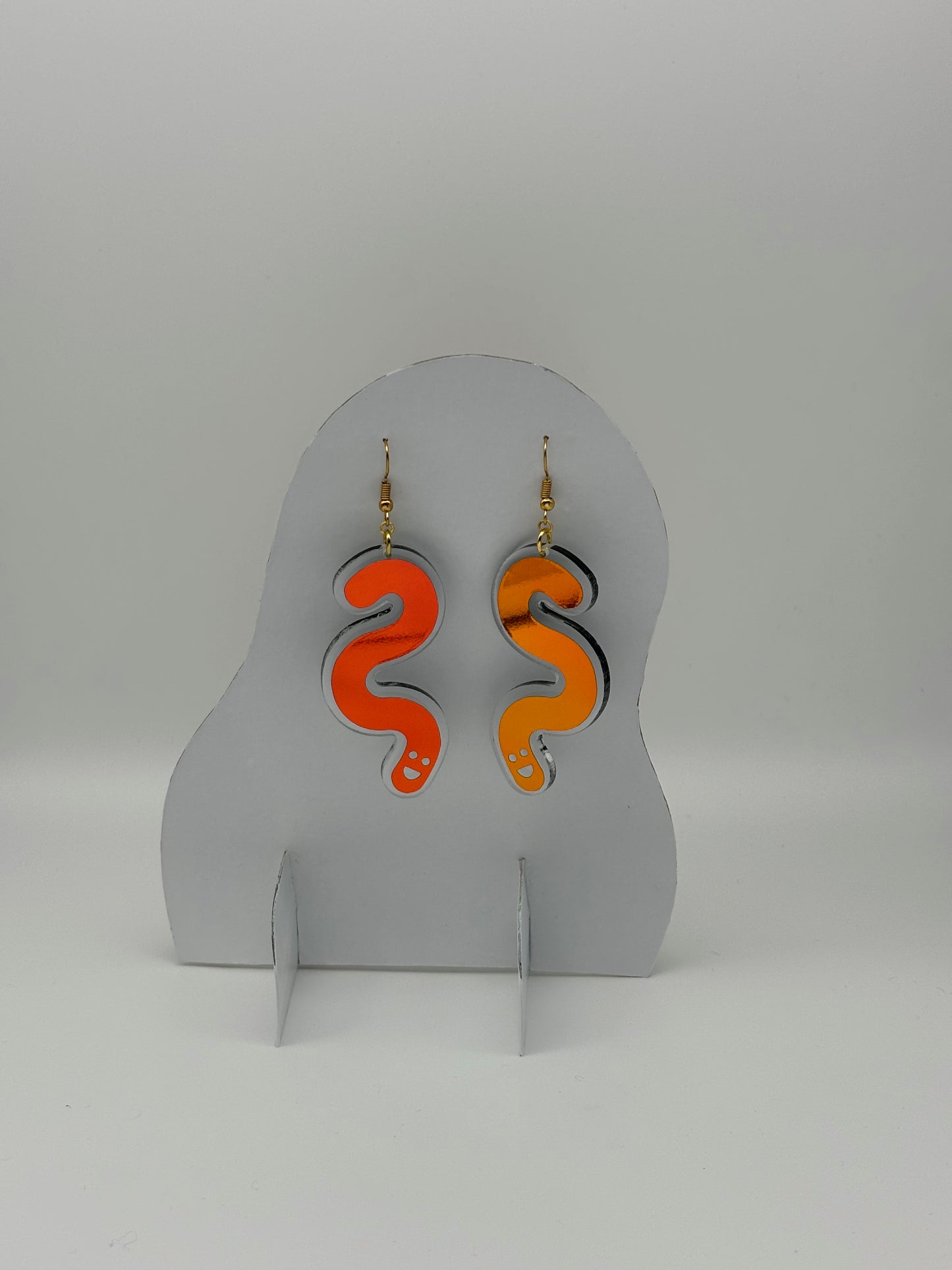 Vinyl Worm Earrings - Tourmaline Aurora image 5