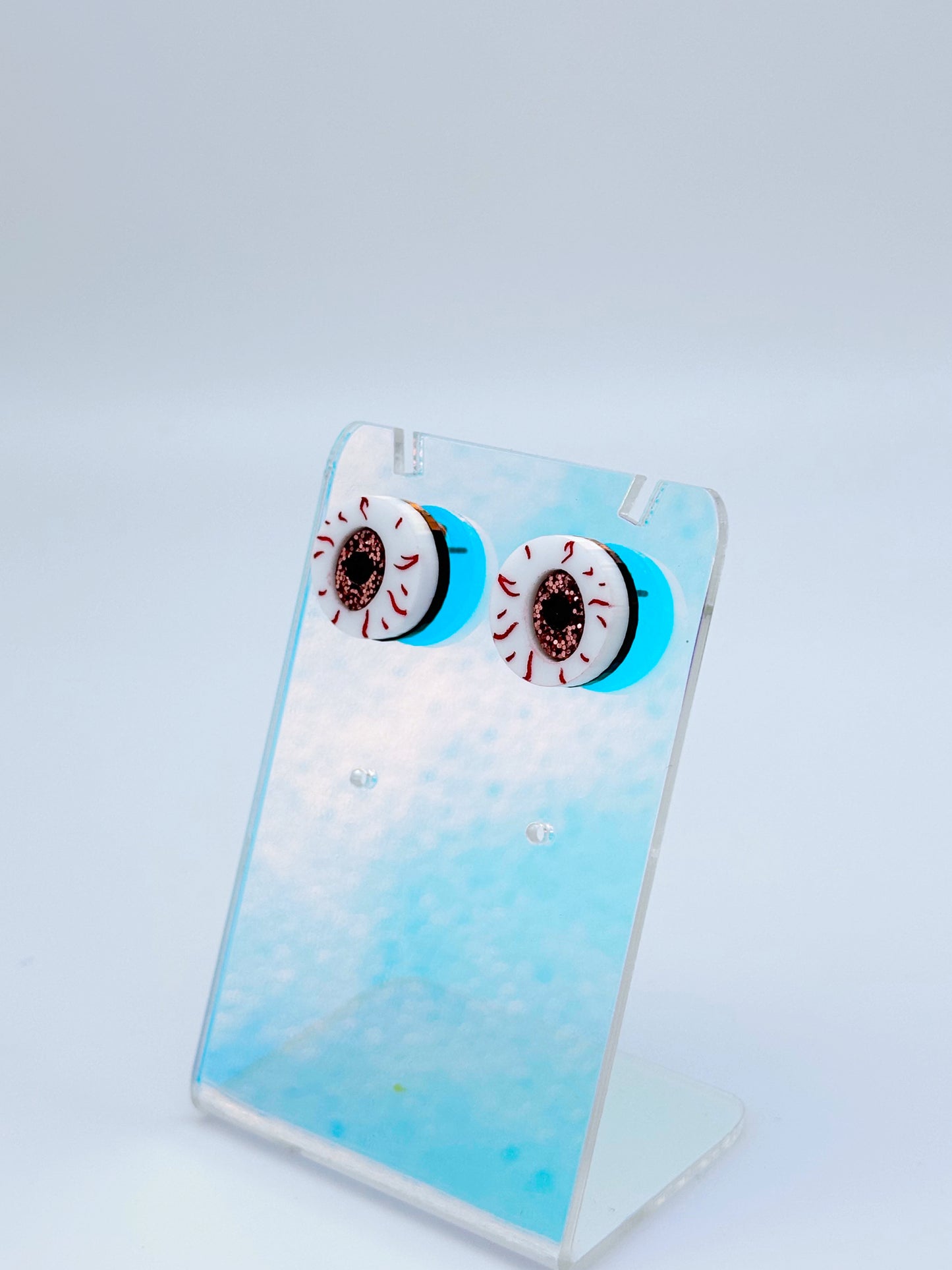 Eyeball Studs - Baby Pink Glitter image 0