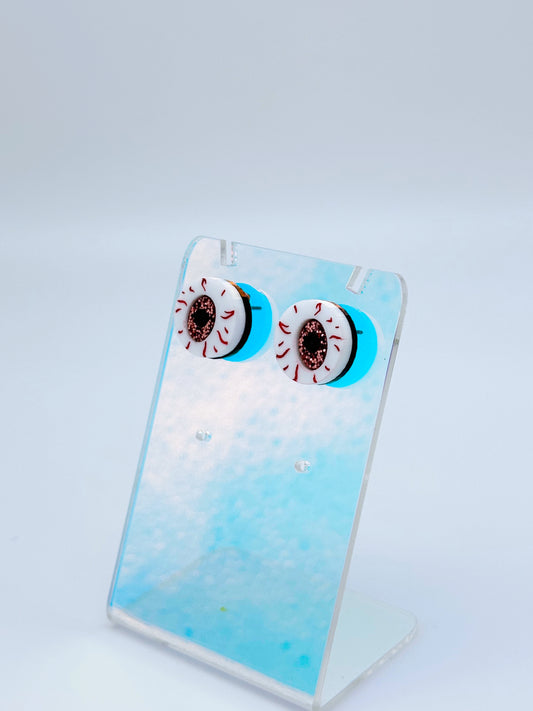Eyeball Studs - Baby Pink Glitter image 0
