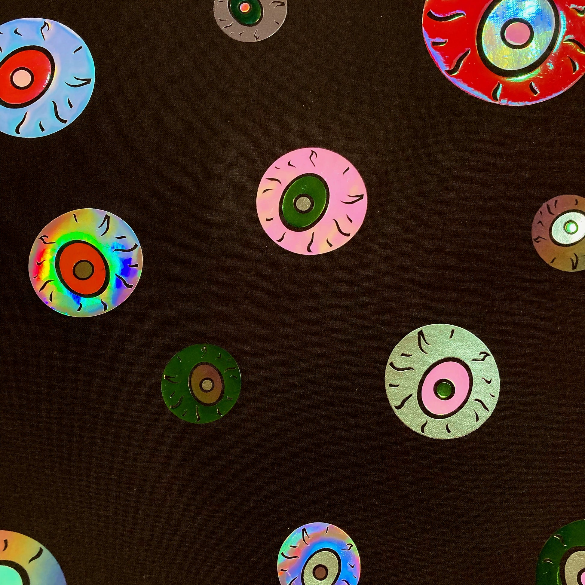 Rainbow Eyeballs Black Tote Bag image 4