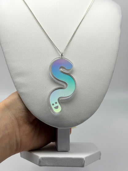Wormie Necklace - Holographic Silver Vinyl image 4