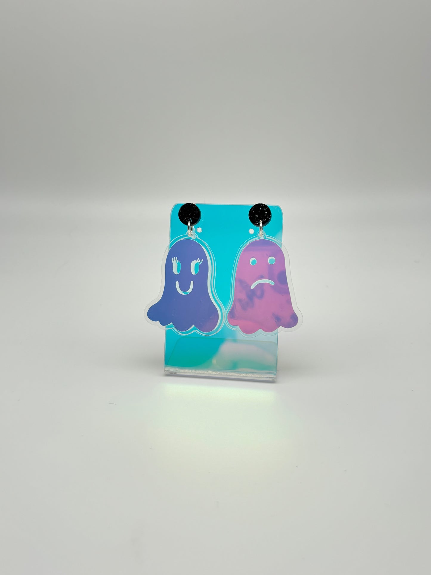 Holographic Ghost Earrings - Snow Aurora image 0