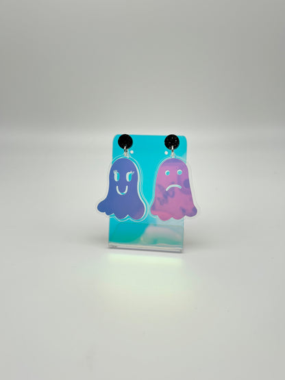 Holographic Ghost Earrings - Snow Aurora image 0