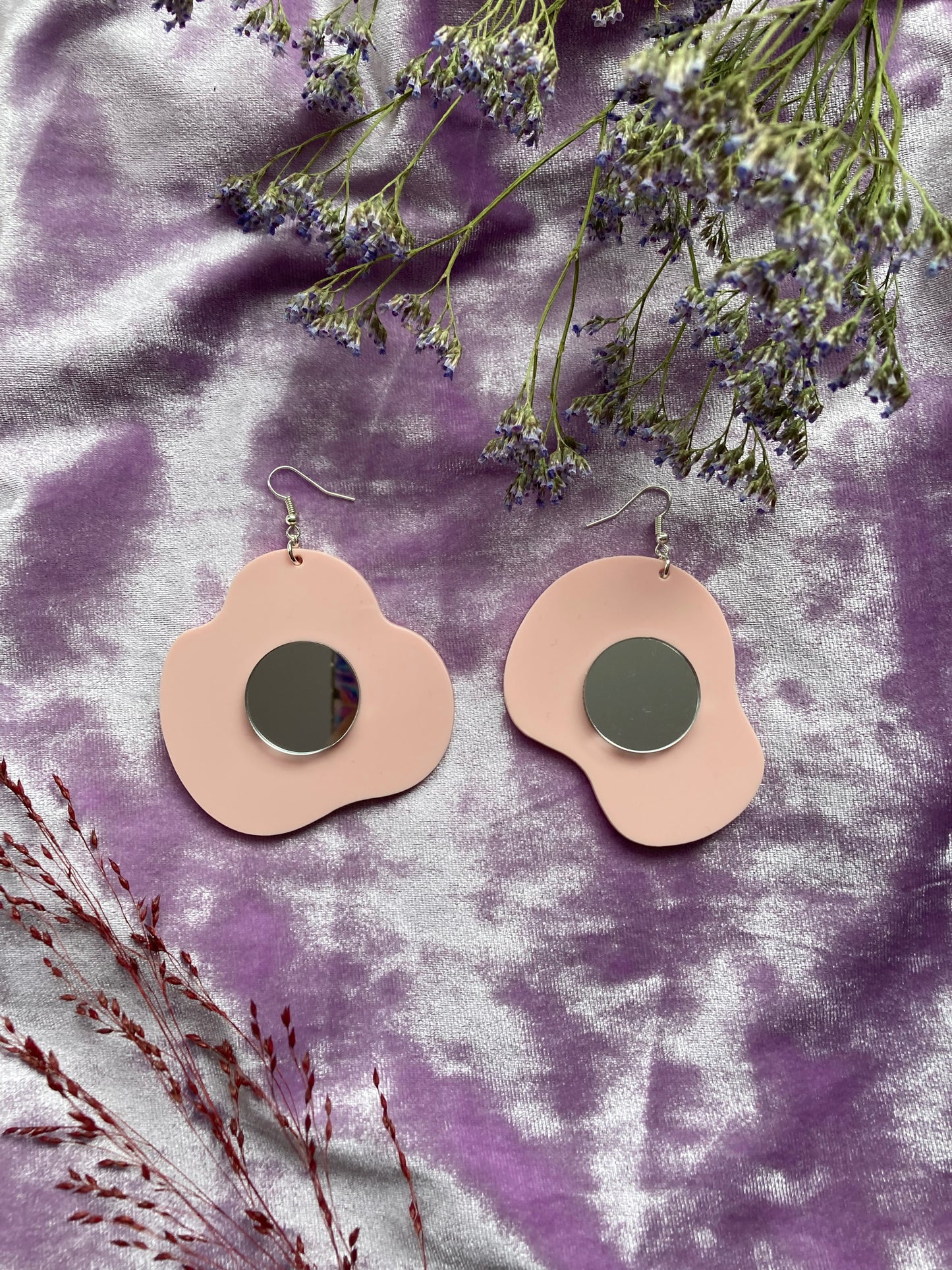 Silver Yolk Fried Egg Earrings image 4