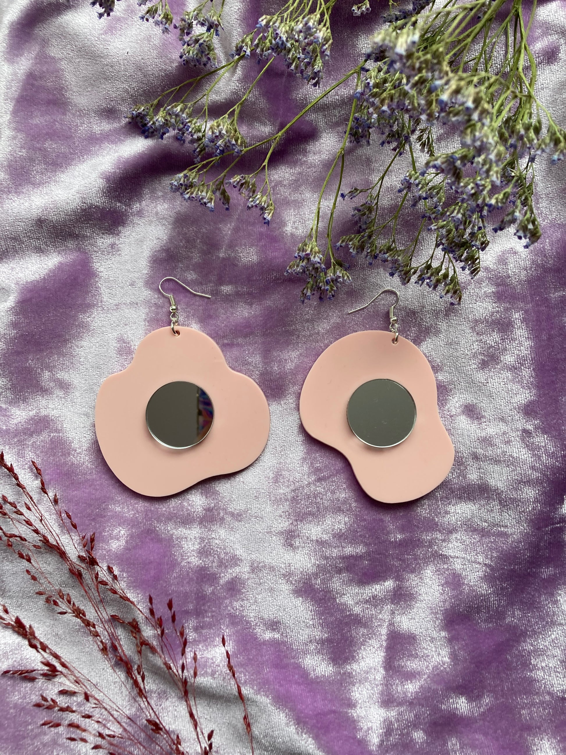 Silver Yolk Fried Egg Earrings image 4