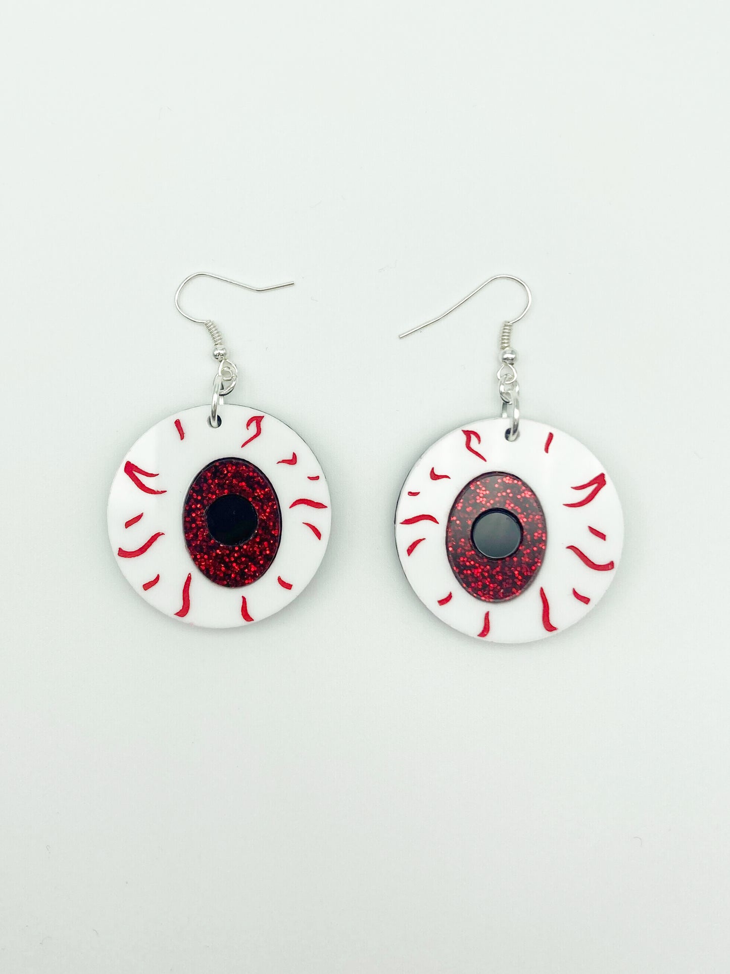 Eyeball Earrings Medium - Blue Shimmer Marble image 5