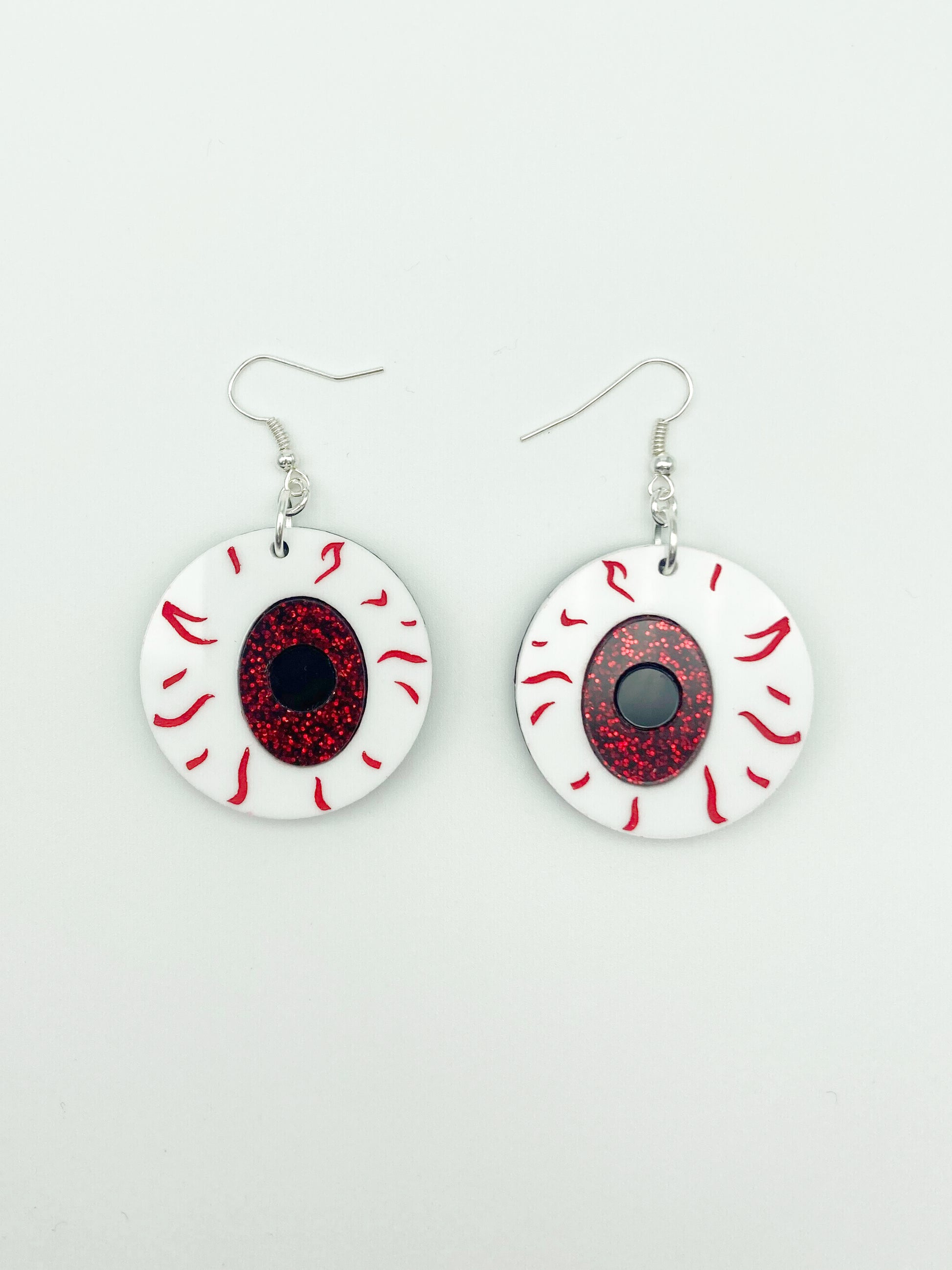 Eyeball Earrings Medium - Blue Shimmer Marble image 5