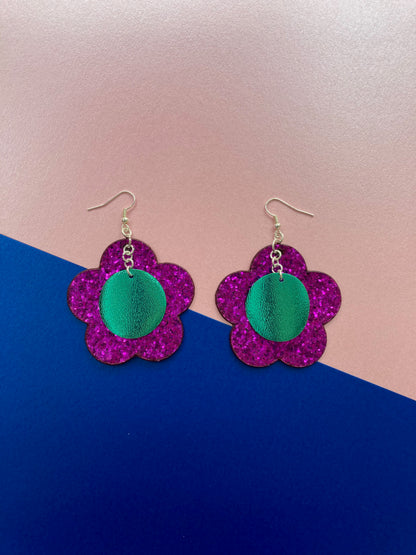 Disco Flower Turquoise Medium Earrings image 10