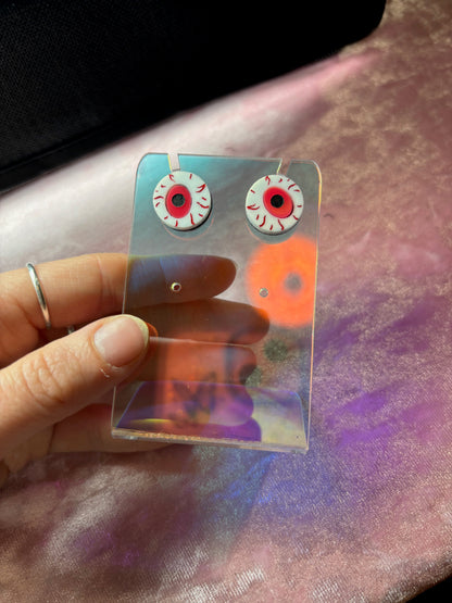 Eyeball Studs - Neon Pink image 2