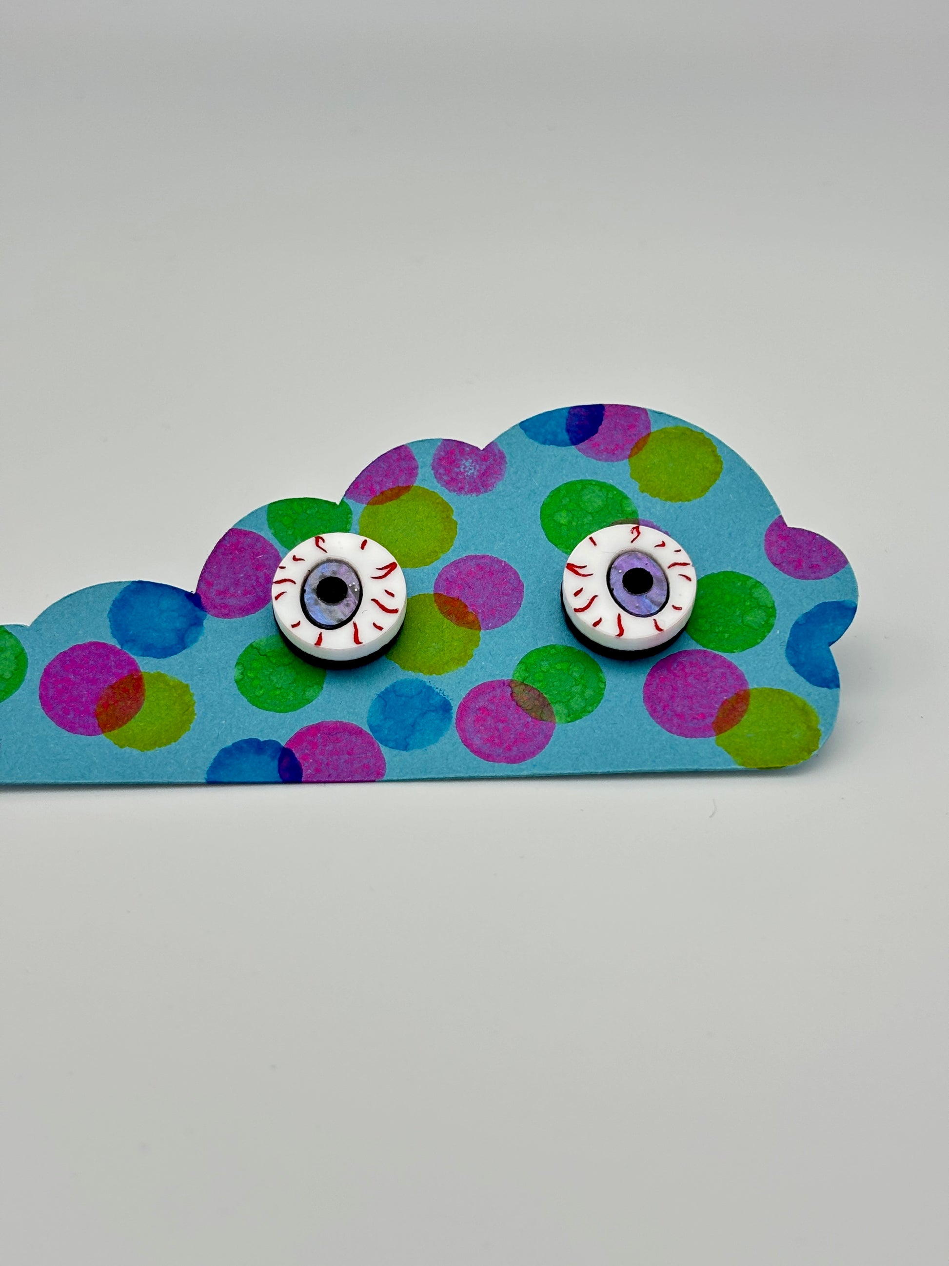 Eyeball Studs - Purple Shimmer Marble image 1