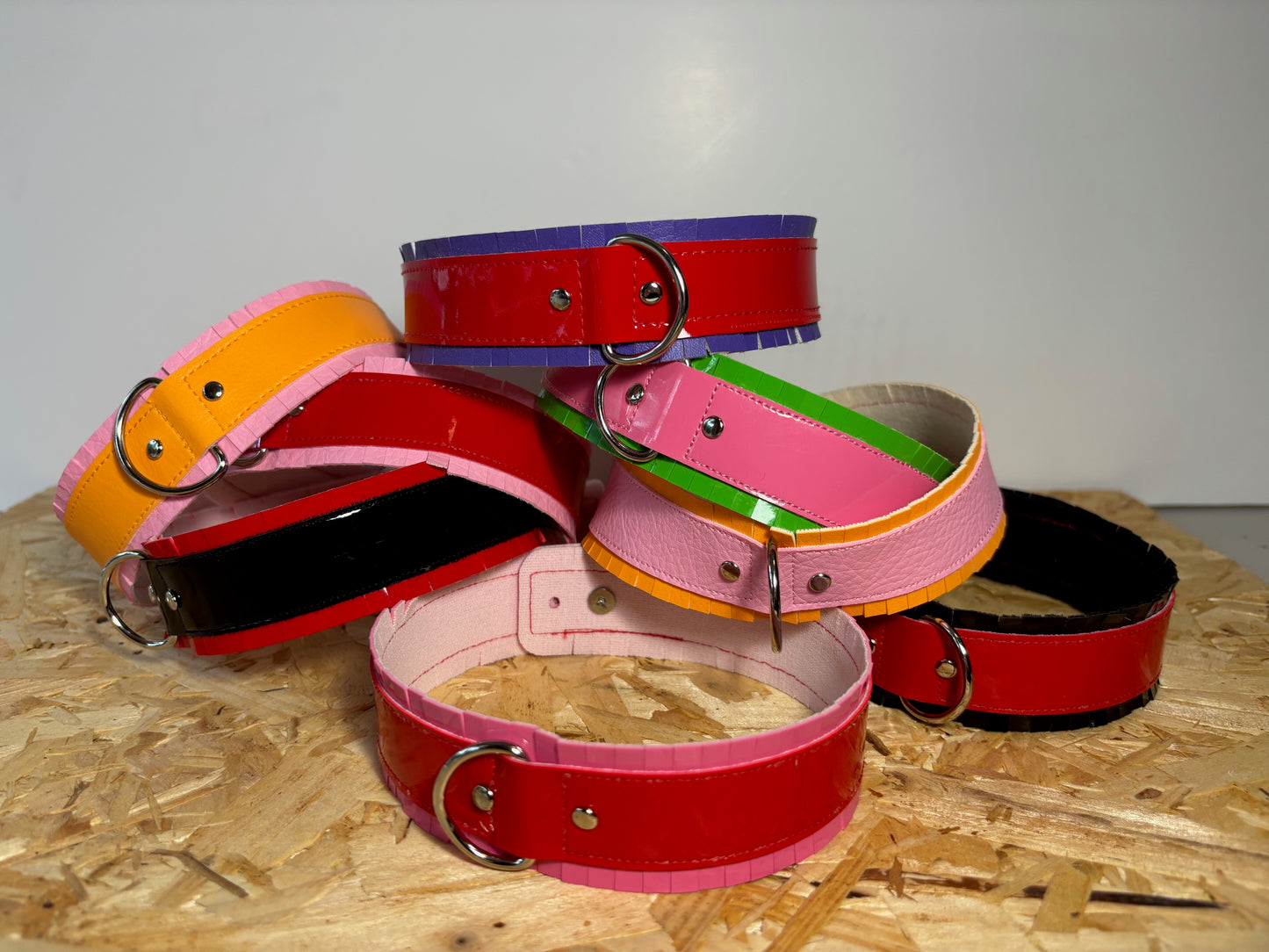 Fringed PVC choker - Baby Pink & Orange image 8