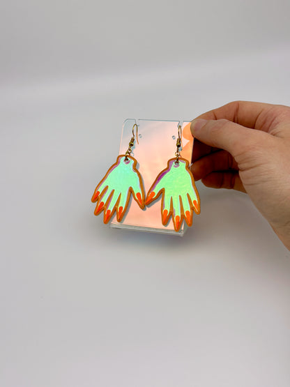 Sparkly Hand Earrings - Candy Aurora image 1