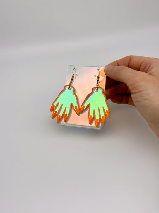 Sparkly Hand Earrings - Candy Aurora image 1