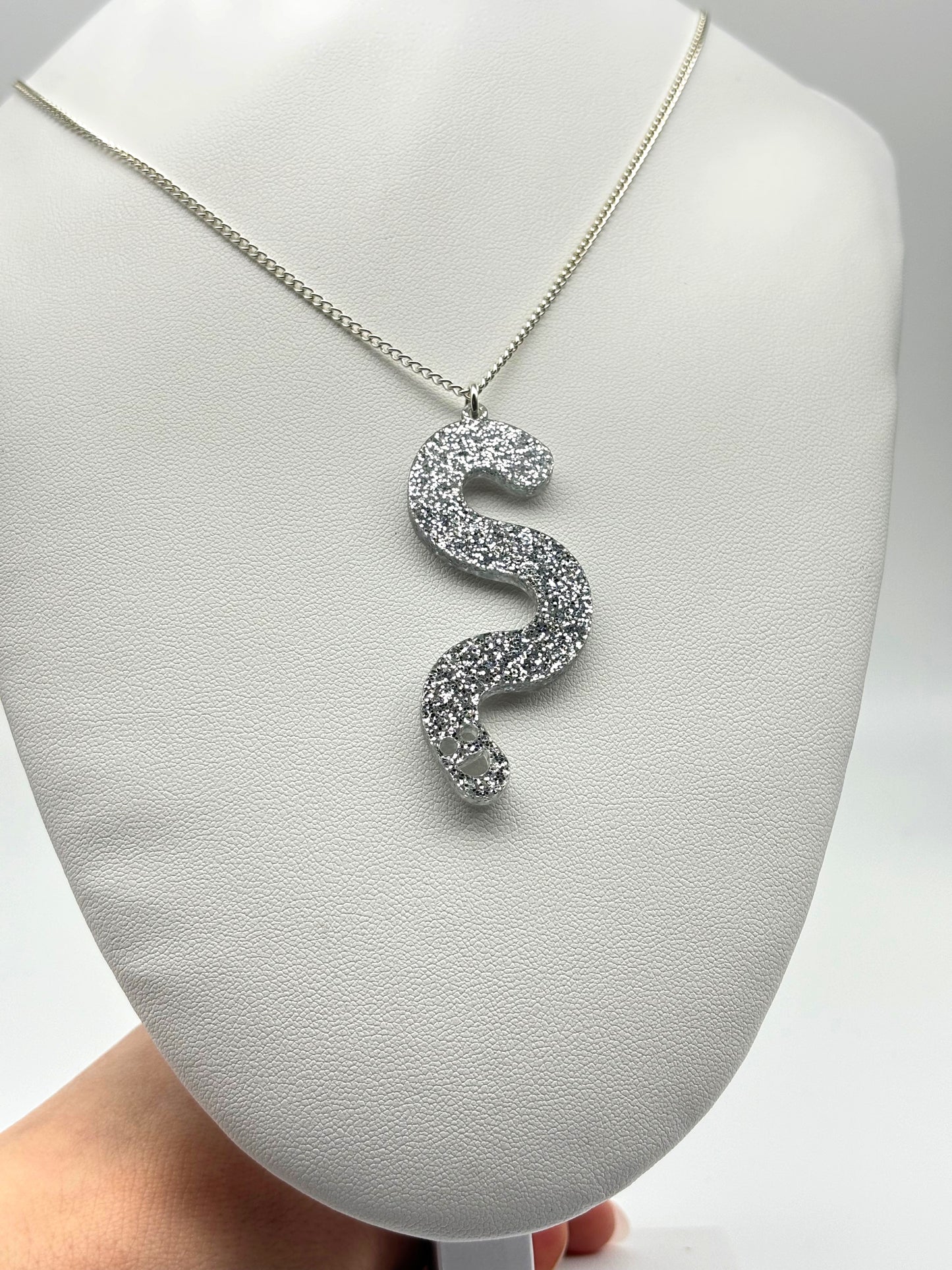 Wormie Necklace - Silver Glitter image 0