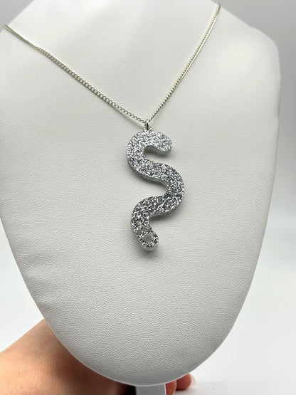 Wormie Necklace - Silver Glitter image 0