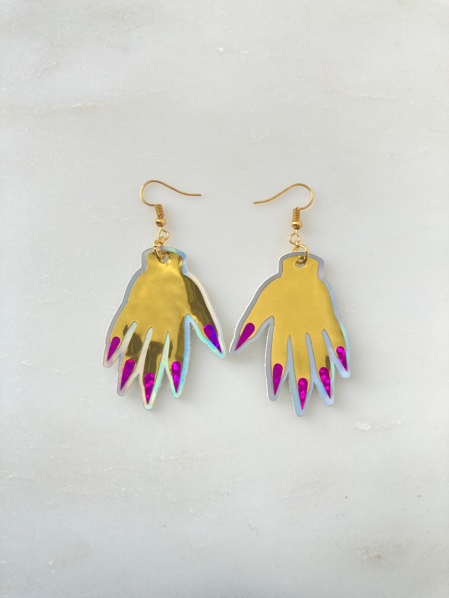 Sparkly Hand Earrings - Gold image 0