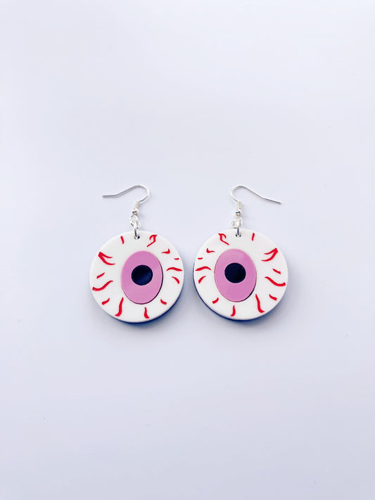 Medium Eyeball Earrings - Lavender image 0
