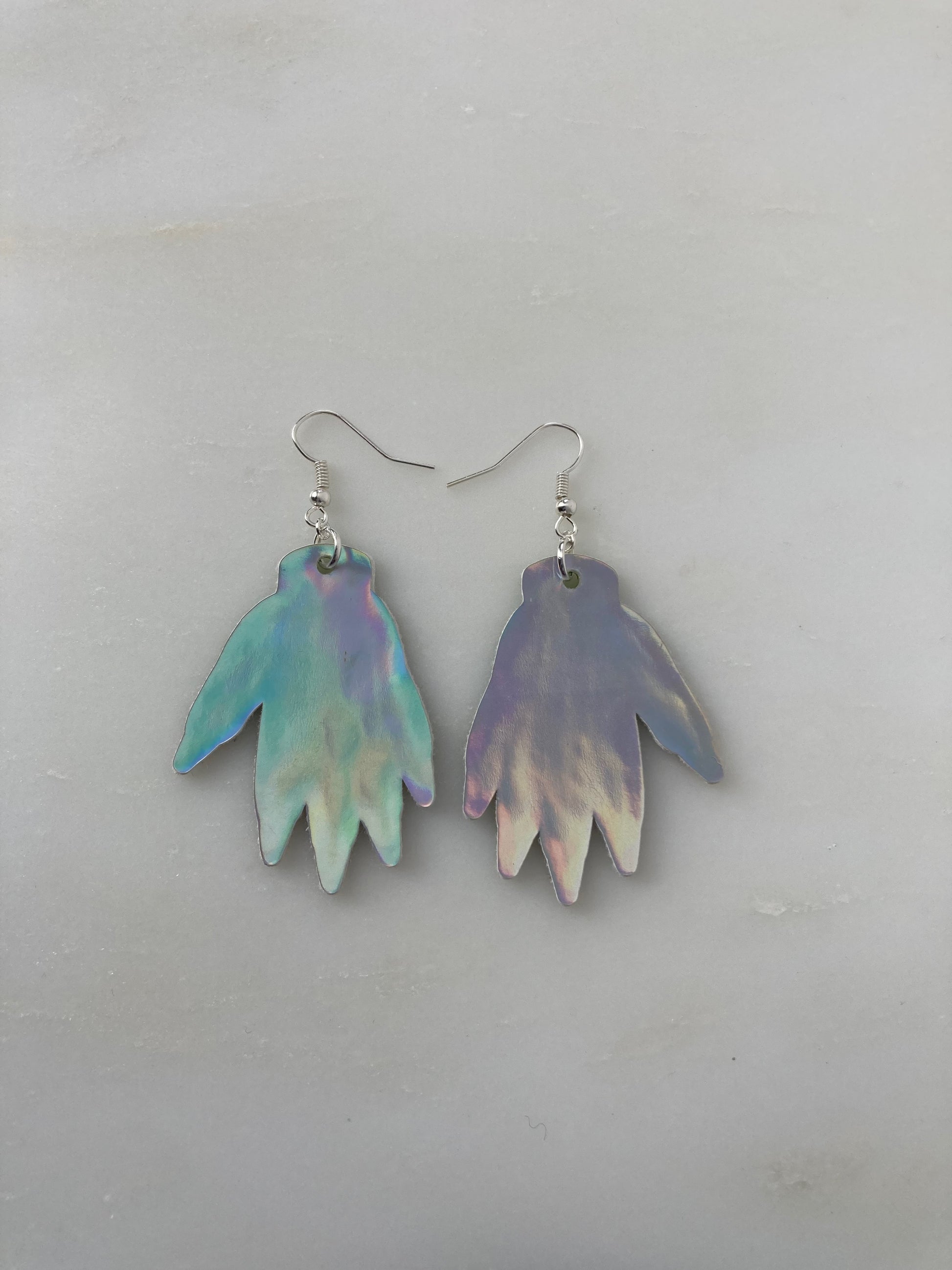 Sparkly Hand Earrings - Green Shimmer image 4