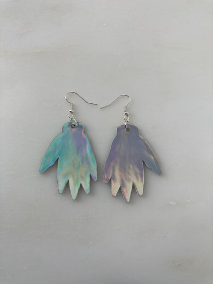 Sparkly Hand Earrings - Green Shimmer image 4