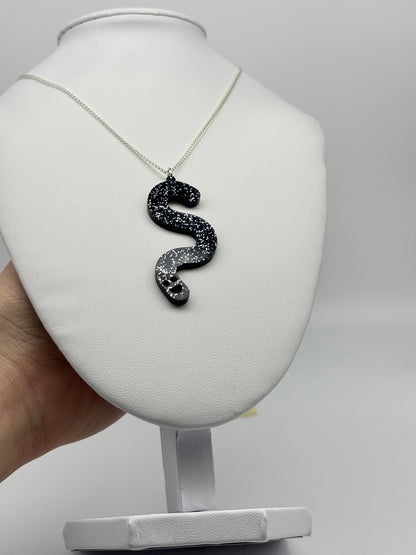 Wormie Necklace - Black Glitter image 4