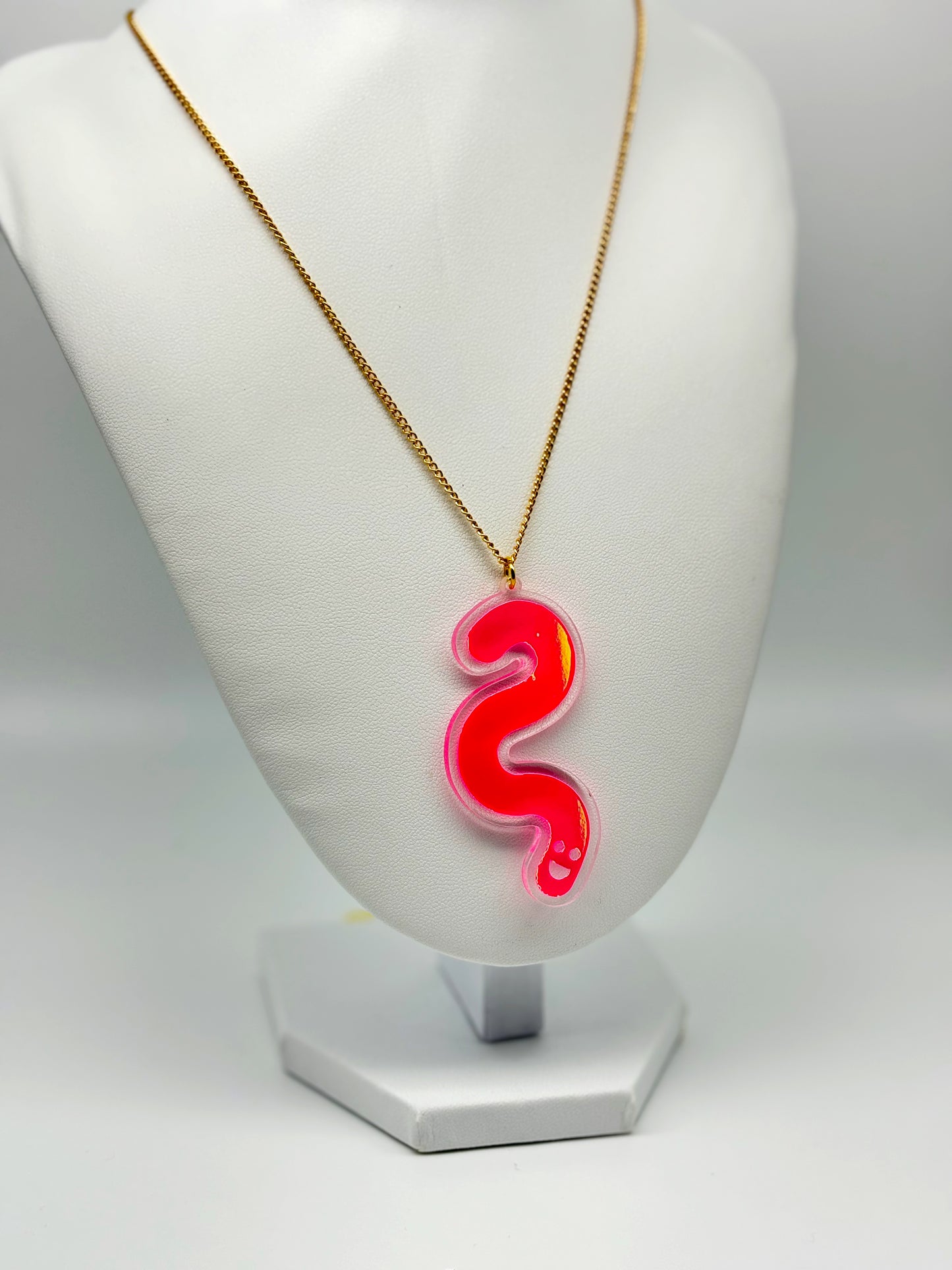 Wormie Necklace - Peachy Opal Vinyl image 3