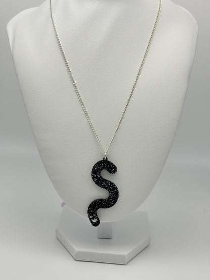 Wormie Necklace - Black Glitter image 3