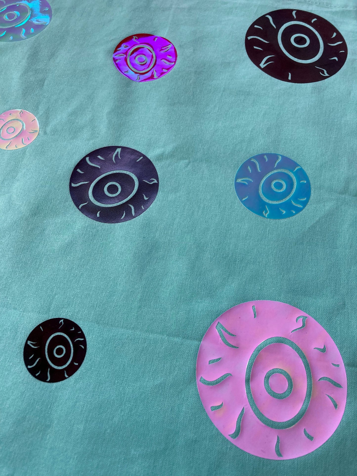 Rainbow Eyeballs Minty Tote Bag image 2