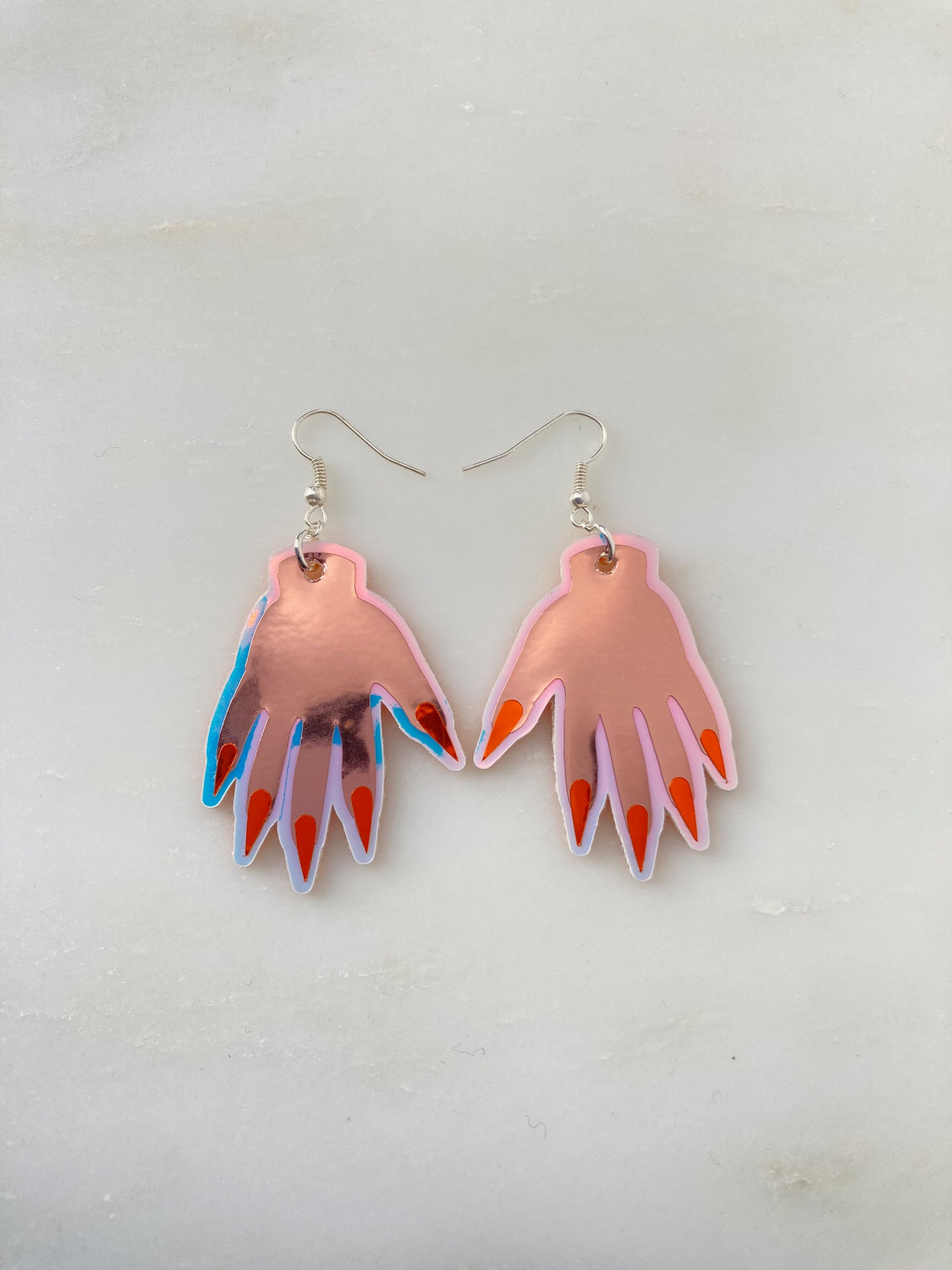 Sparkly Hand Earrings - Rose Gold image 0