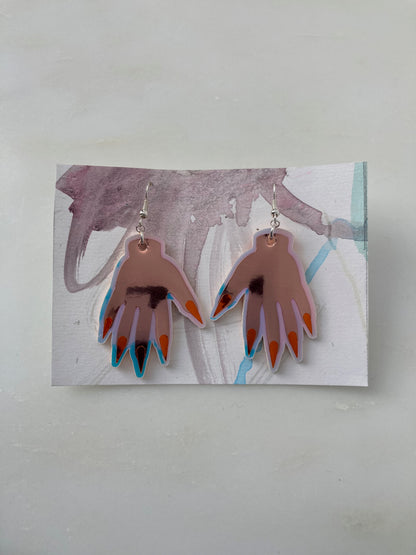 Sparkly Hand Earrings - Rose Gold image 7