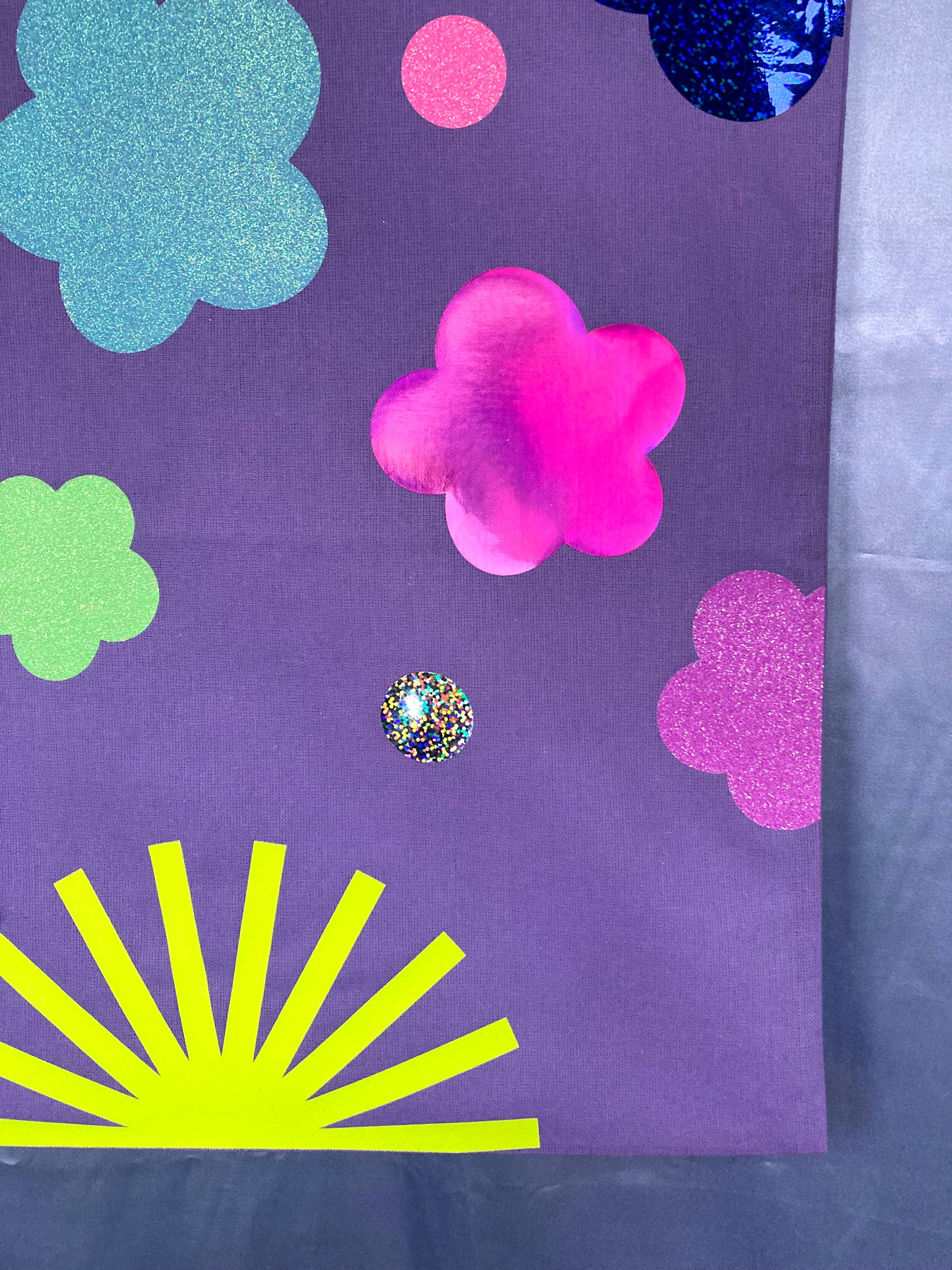 Disco Glitter Flower Lavender Tote Bag image 9