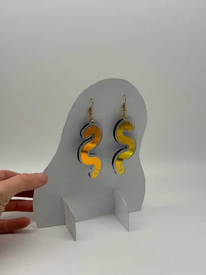 Vinyl Worm Earrings - Tourmaline Aurora image 6