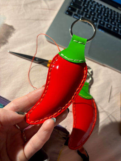 Hand Stitched Chilli Bag Charm image 1