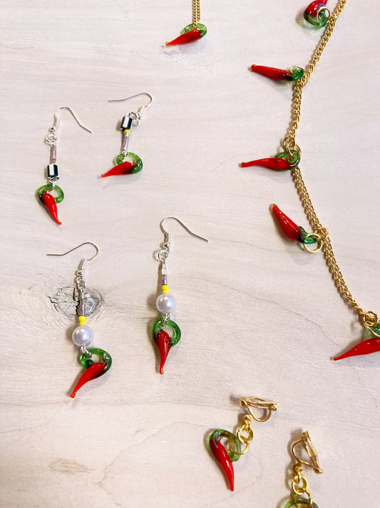 Pearl Chilli Dangle Earrings image 1