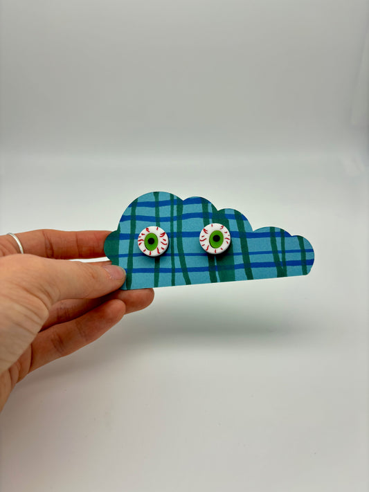 Eyeball Studs - Lime Green image 1