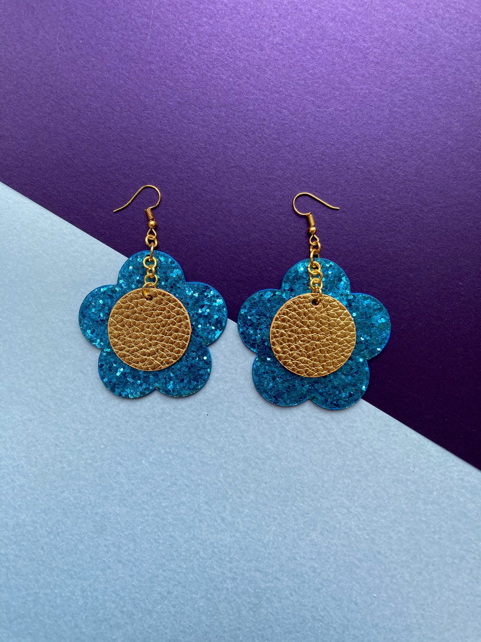 Disco Flower Turquoise Medium Earrings image 1