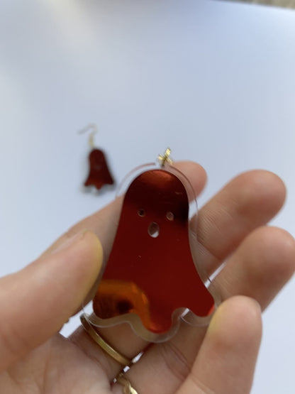 Holographic Ghost Earrings - Tourmaline Aurora Studs
